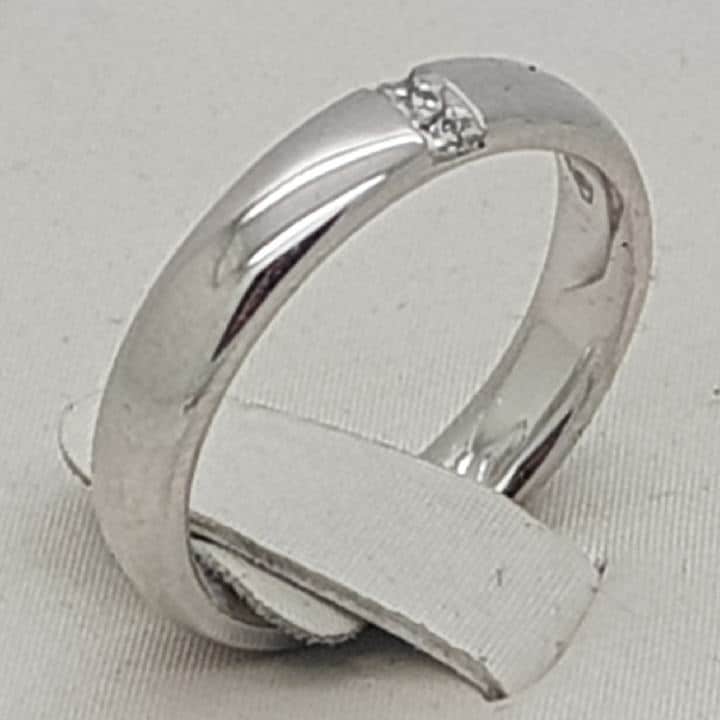 Fede Nuziale 1,20 Ct Cuscino Diamante Platino Certificato IGI 950