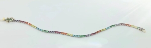 bracciale tennis rainbow o arcobaleno argento orafo roma flambojan